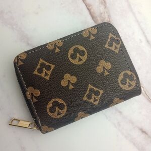 New! Brown Clover Fashion Zip Wallet Card Holder